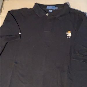 Polo black cotton shirt